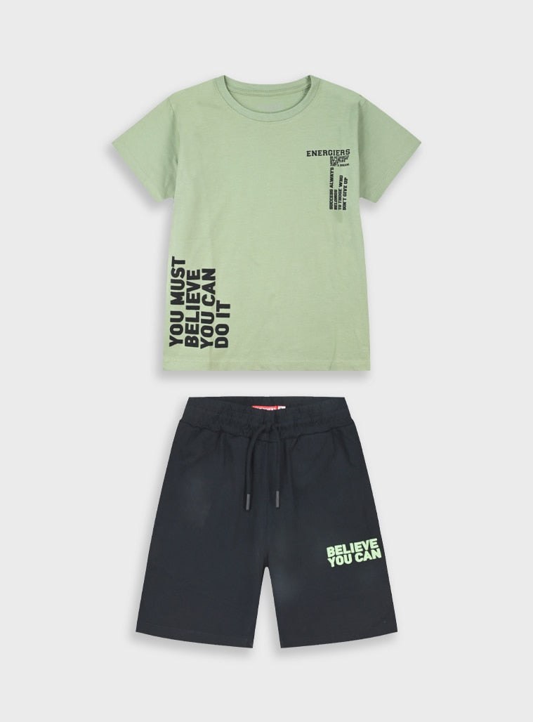 Black Set(Blouse,Shorts) for Boys