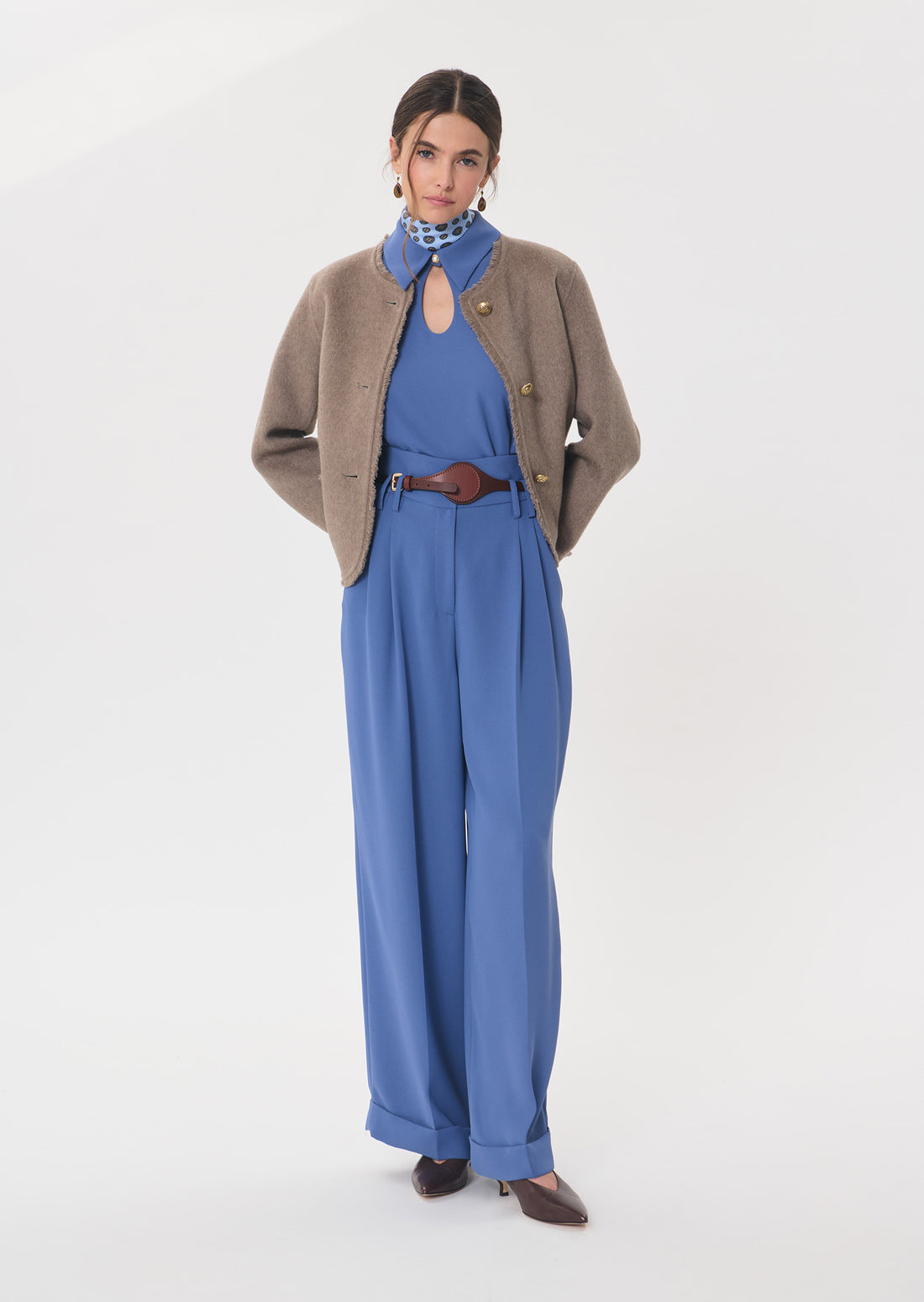 Pia trousers in denim blue by Tara Jarmon