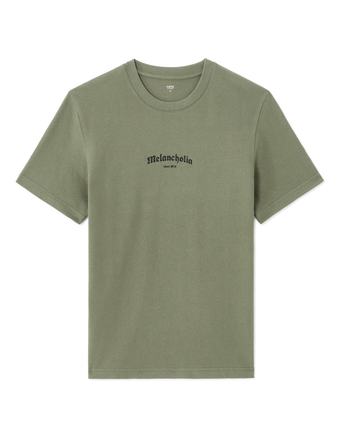 Celio Printed Boxy Crew Neck Cotton Blend T-shirt - Green