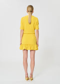 skirt in yellow foamy crepe