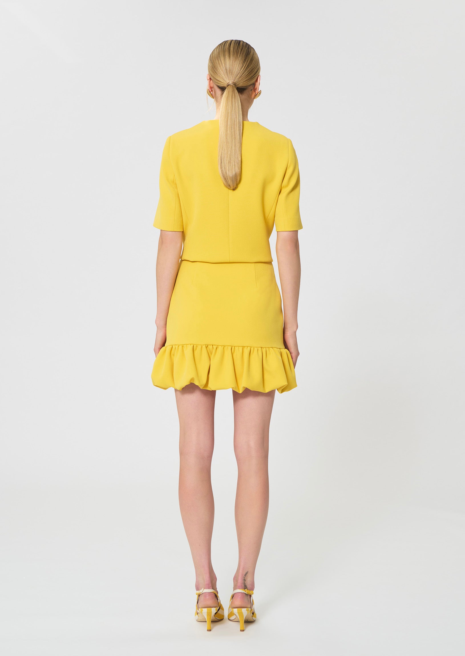 skirt in yellow foamy crepe