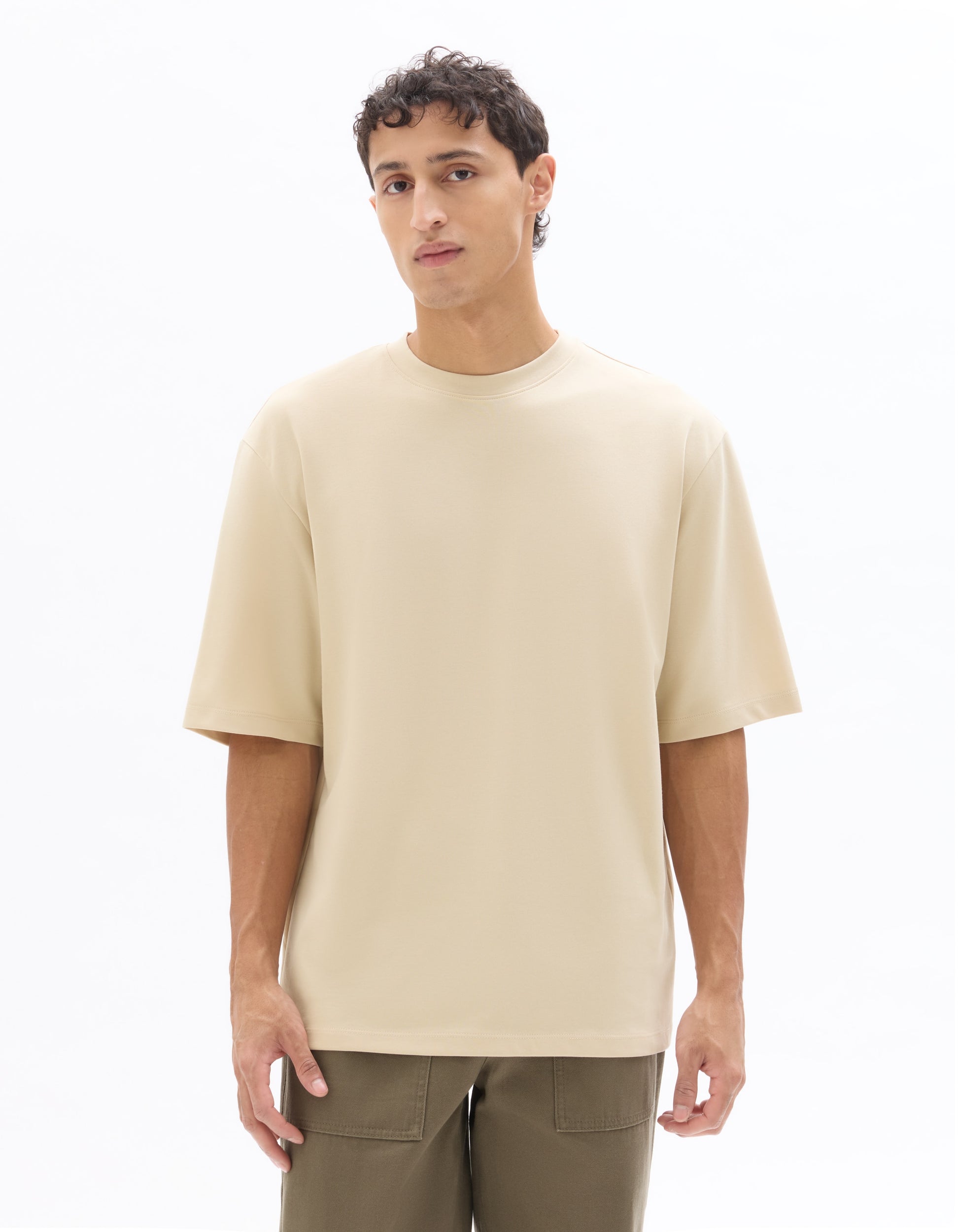 Celio Oversized Crew Neck T-shirt - Beige