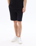 Celio Black Regular Fit French Terry Bermuda Shorts - Black