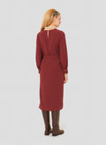 Rossini Burgundy Crepe Dress by Tara Jarmon Lebanon