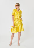 shorts in yellow duchess satin