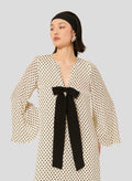 Roann ecru with black hearts print dress by Tara Jarmon Lebanon
