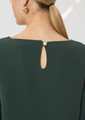 top in midnight blue fluid crepe