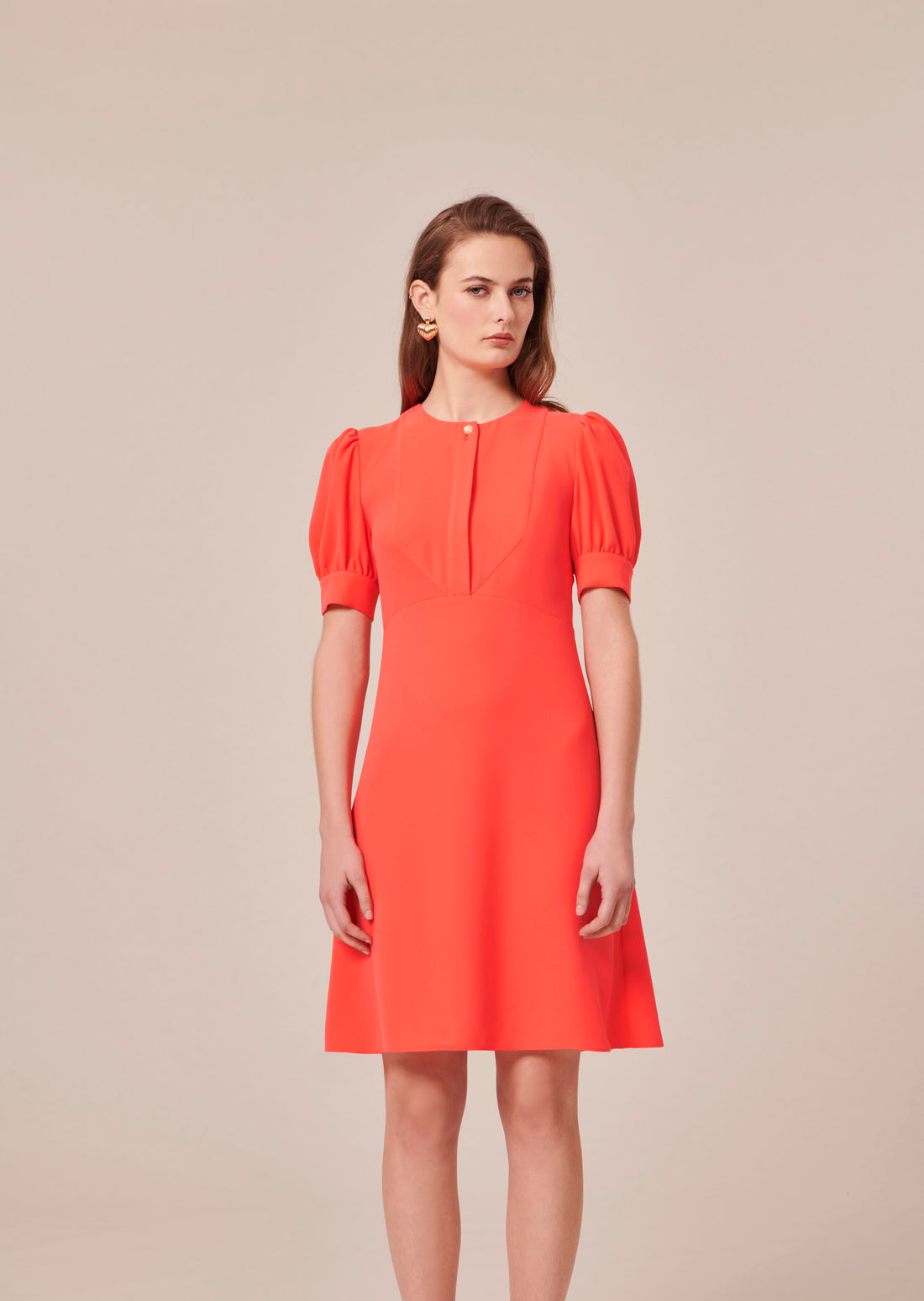 Roucoule coral crepe dress by Tara Jarmon Lebanon