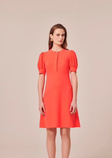 Roucoule coral crepe dress by Tara Jarmon Lebanon