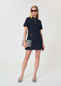 dress in raw denim