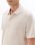 Celio Regular Fit 100% Linen Polo - Beige