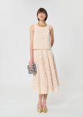 top in beige embossed floral pattern