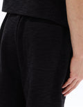 Celio Black Regular Fit French Terry Bermuda Shorts - Black