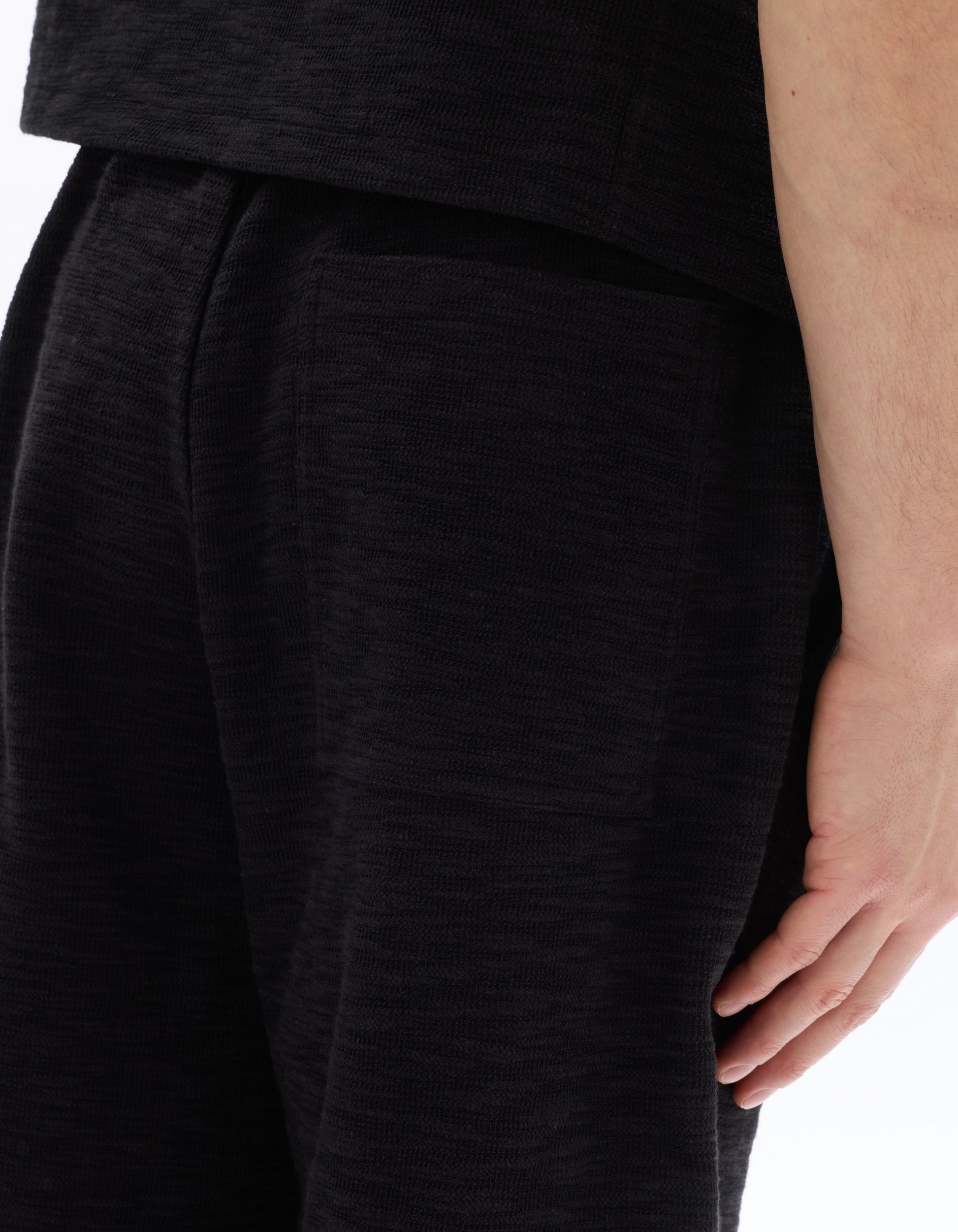 Celio Black Regular Fit French Terry Bermuda Shorts - Black