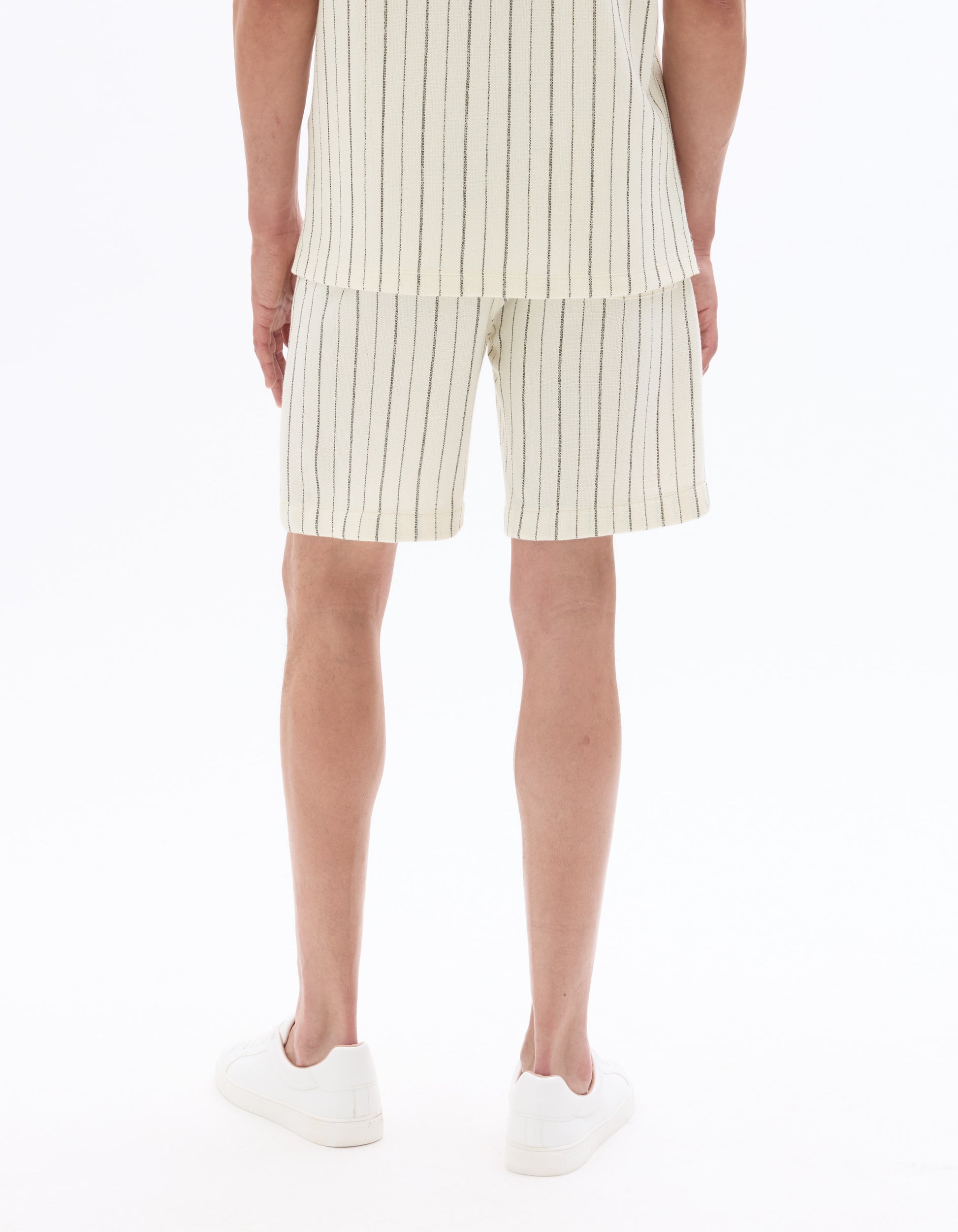 Celio Regular Fit Striped Bermuda Shorts - Beige