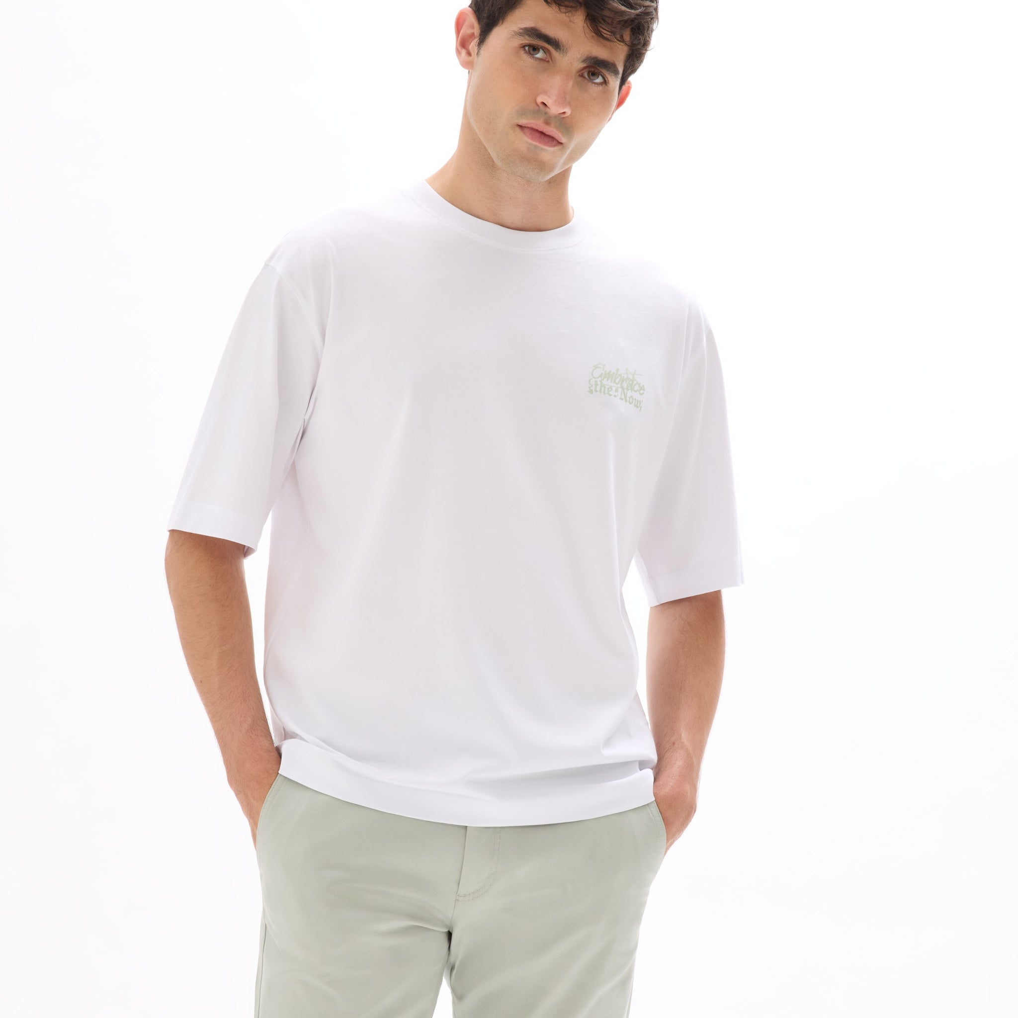 MEXGRAFI OPTICAL WHITE SS TSHIRT - Celio lebanon