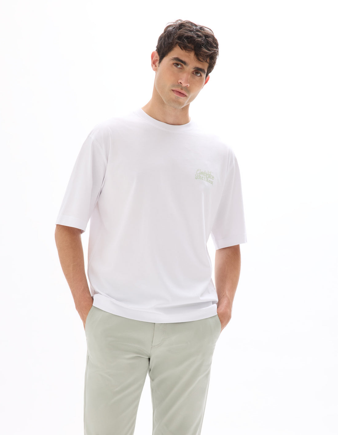MEXGRAFI OPTICAL WHITE SS TSHIRT - Celio lebanon