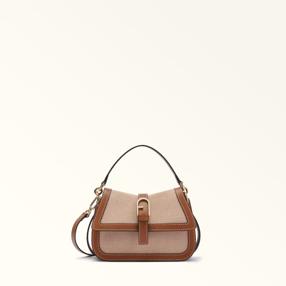 Furla Flow Mini Top Handle in Brown - Bags 