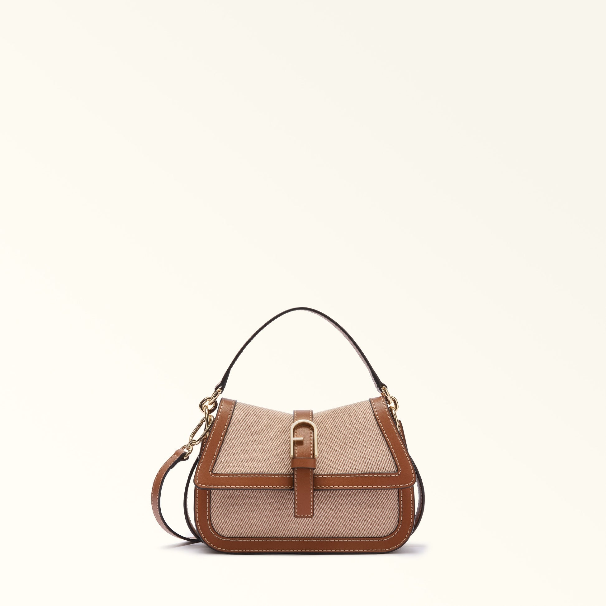 Furla Flow Mini Top Handle in Brown - Bags 