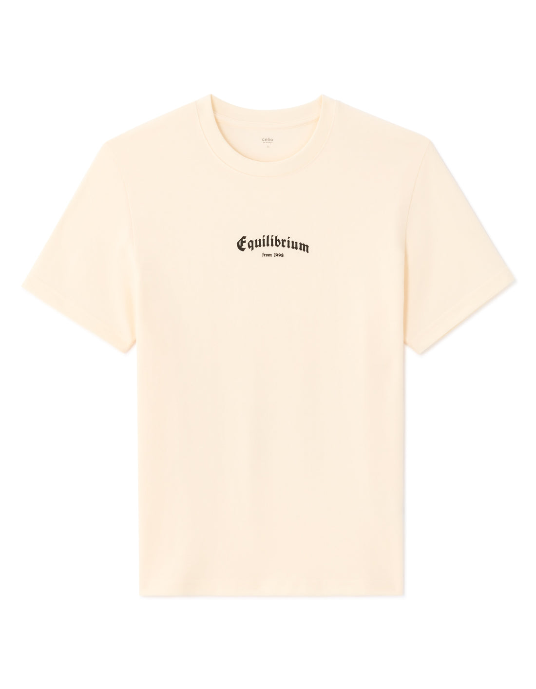 Celio Boxy Crew Neck Equilibrium Print T-Shirt - Beige
