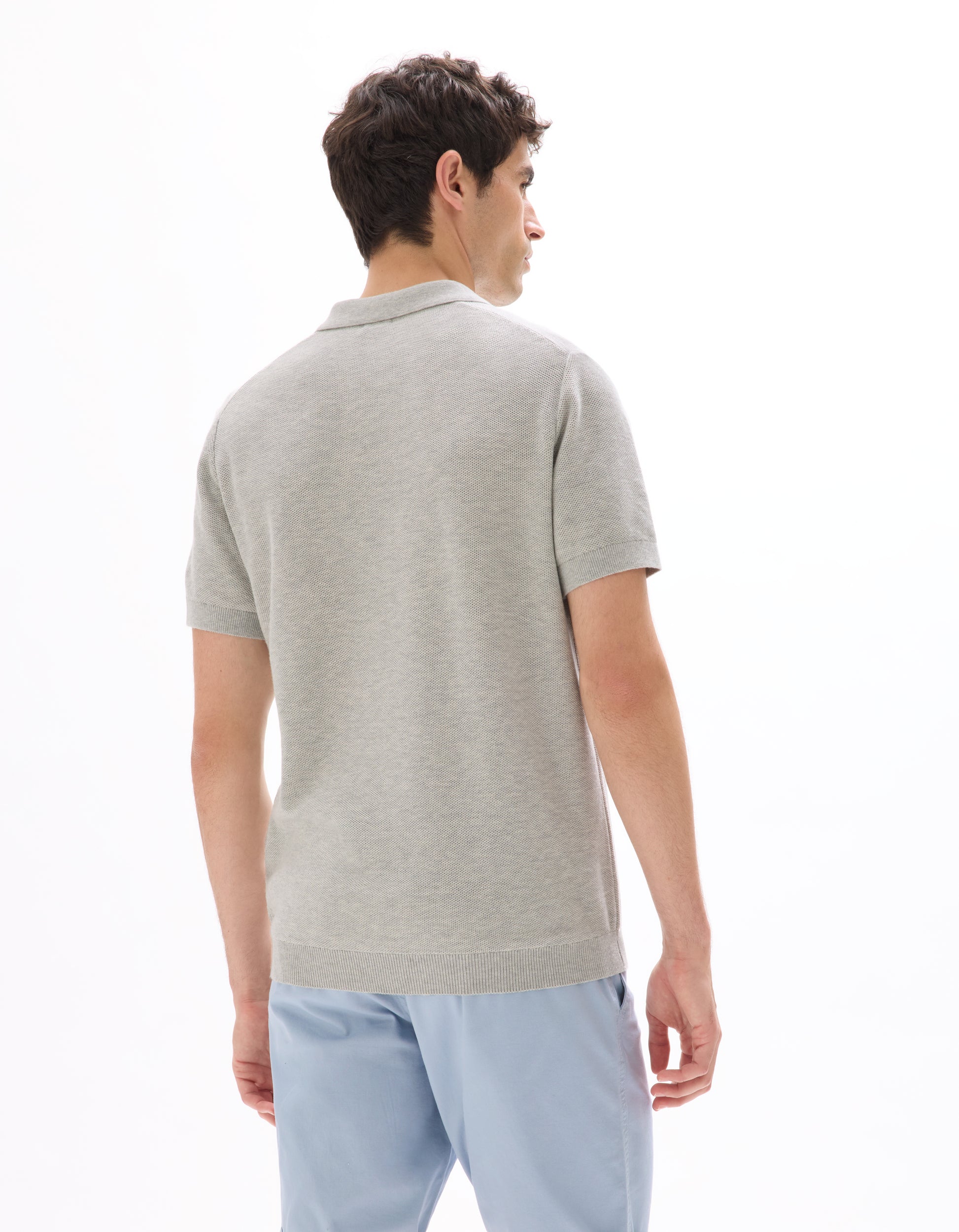 Grey Mel Short Sleeves Polo - Celio Lebanon