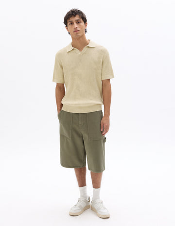 Regular Fit Striped and Textured Polo Celio