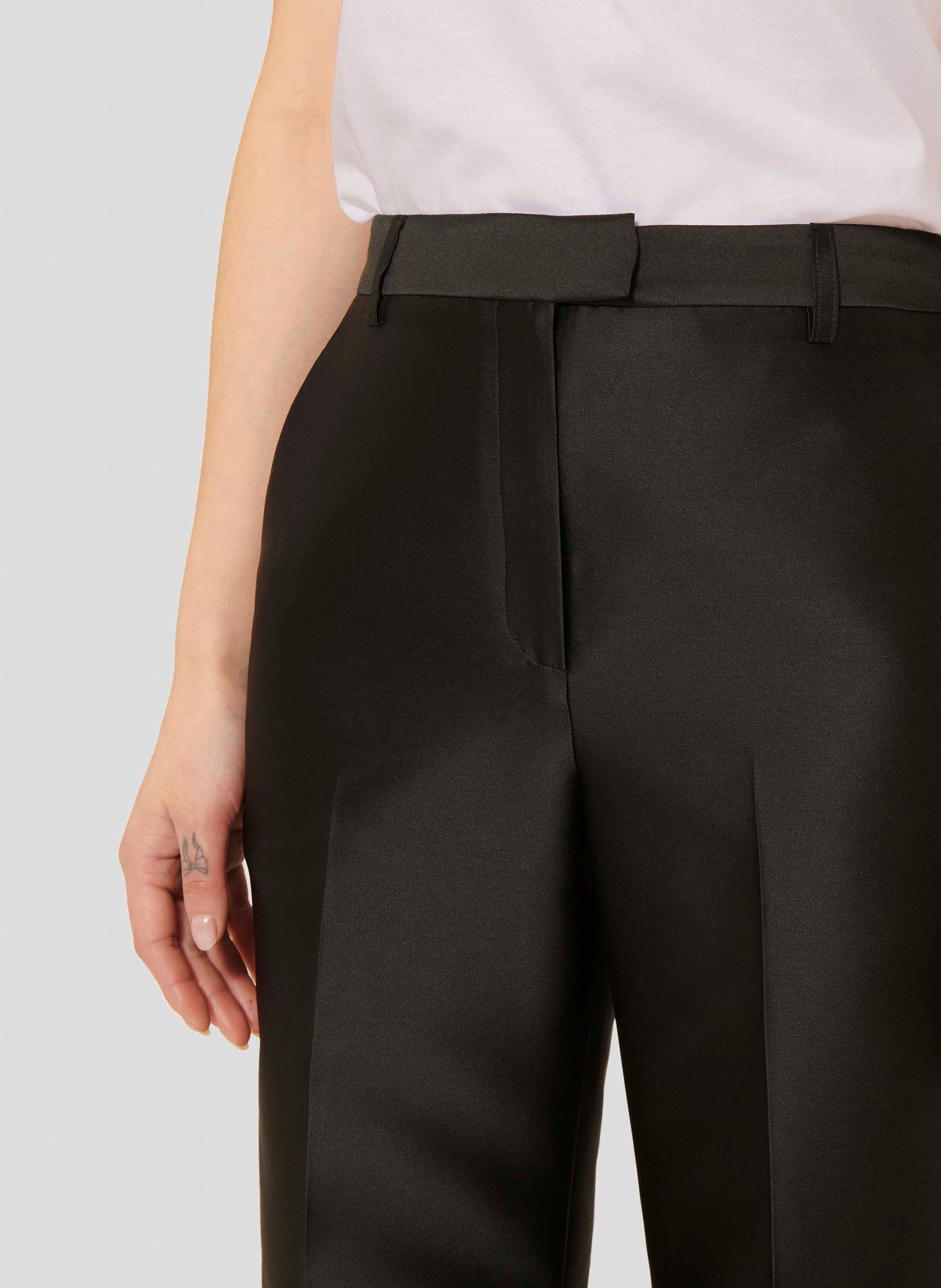 Pitt black satin pants by Tara Jarmon Lebanon