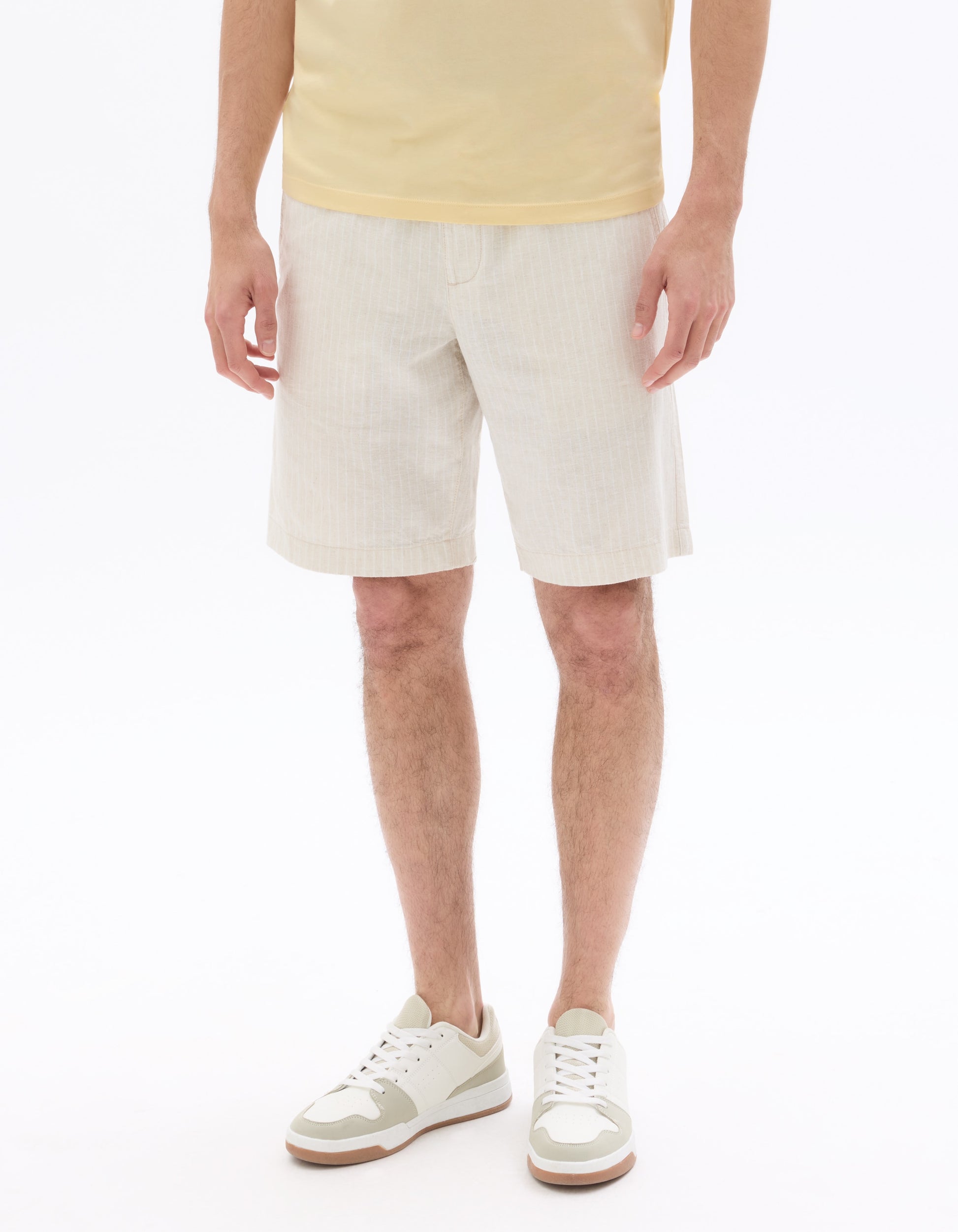 Celio Linen Blend Bermuda - Beige