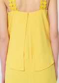 dress in yellow fluid crepe