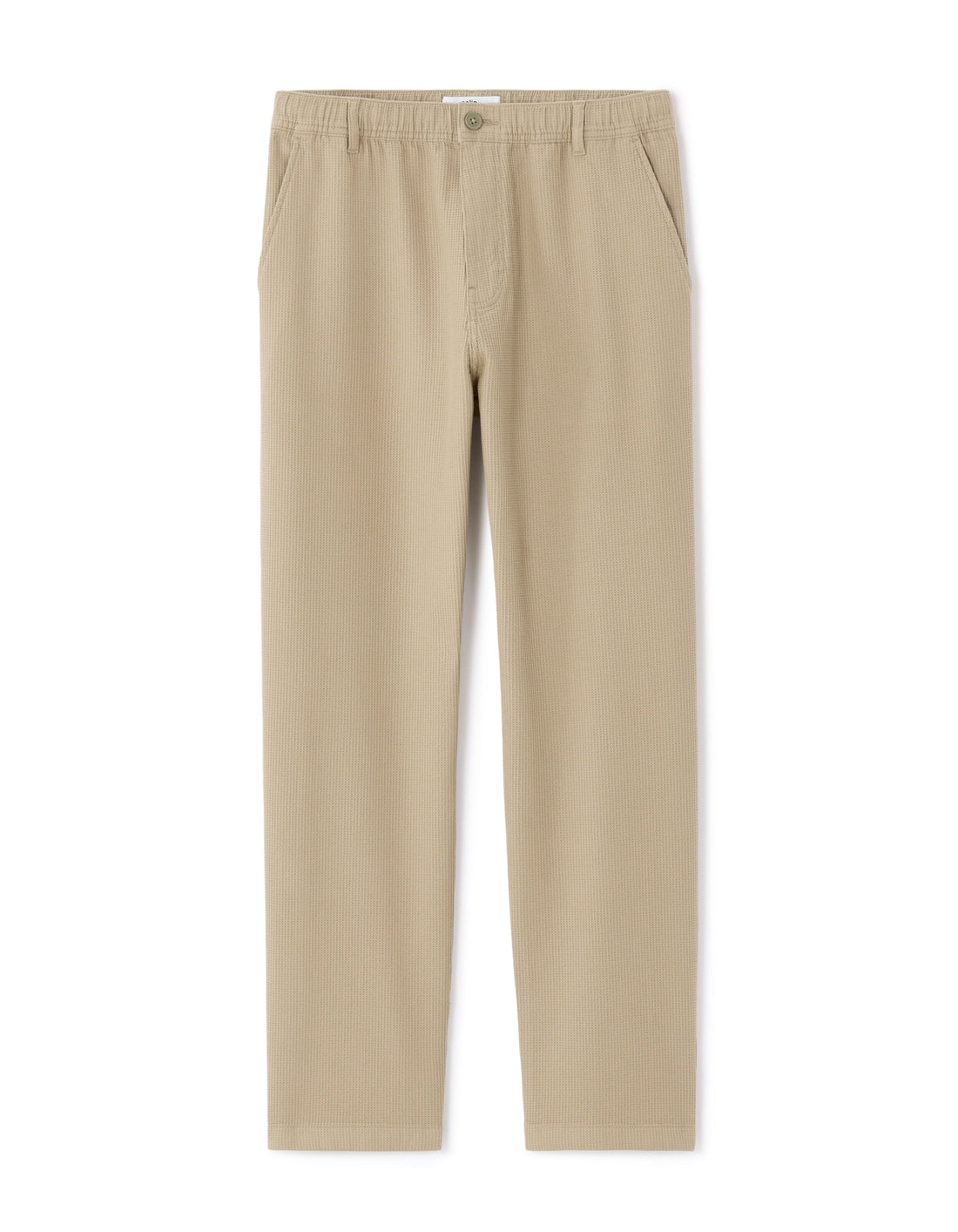 100% Cotton Straight-leg Pants with Honeycomb Texture Celio