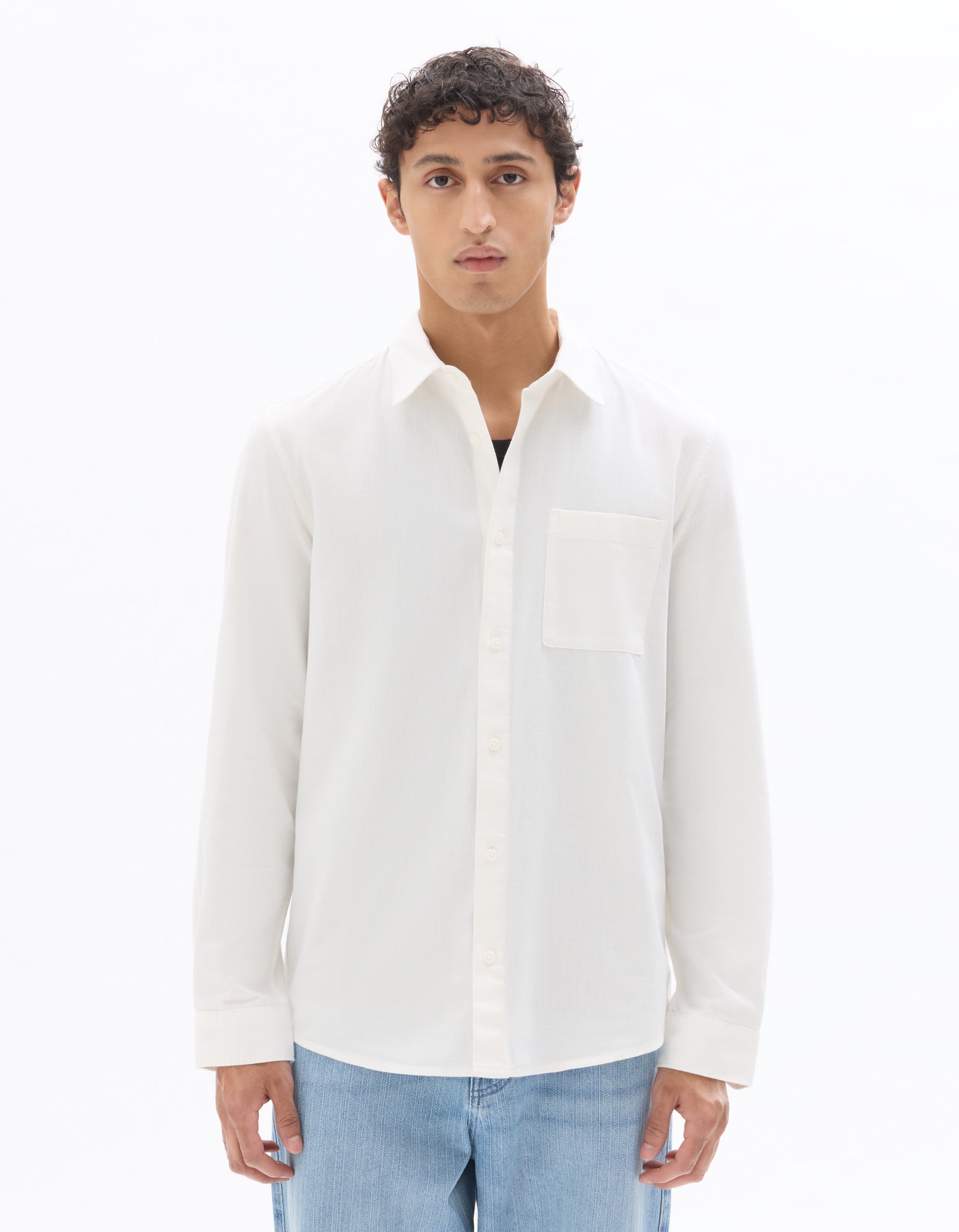 Celio Regular Fit 100% Cotton Denim Shirt - White
