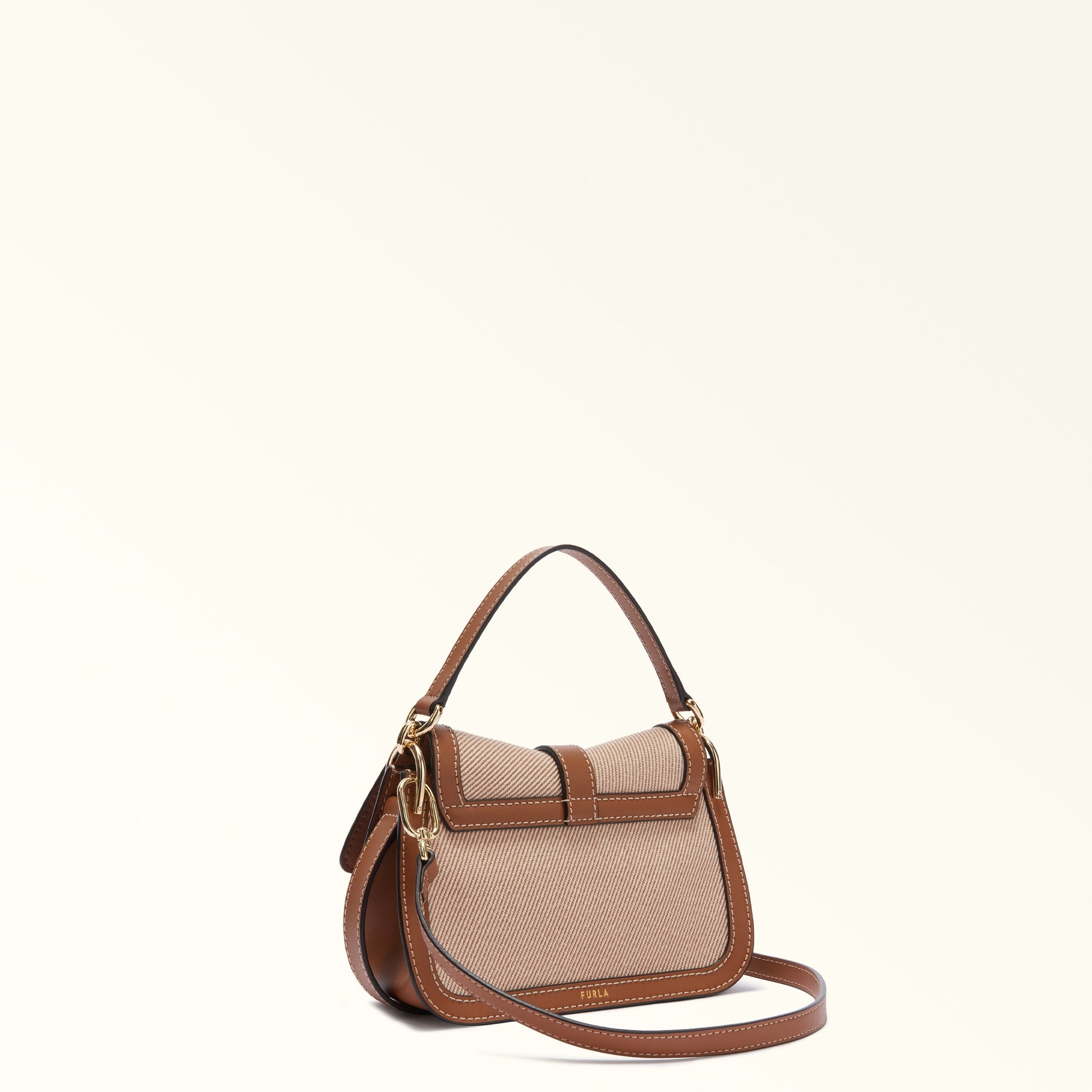 Furla Flow Mini Top Handle in Brown - Bags 