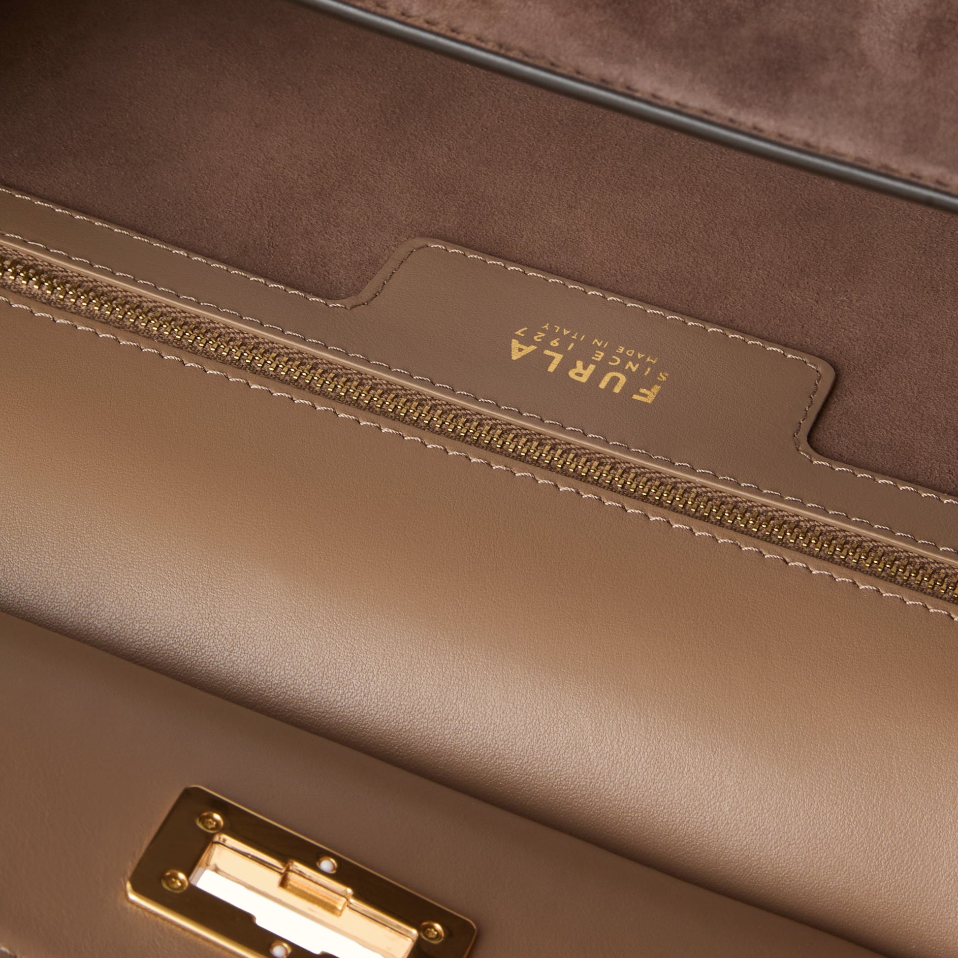 Furla Greta M Top Handle in Brown - Bags 
