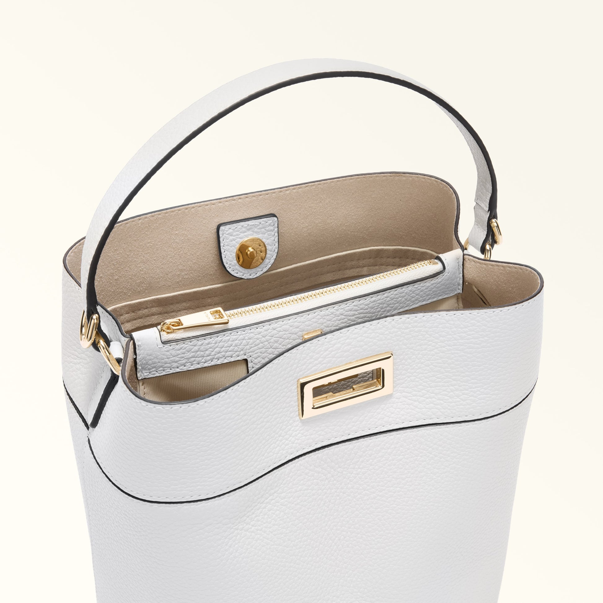 Furla Amelia M Bucket Bag in White - Bags 