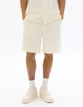 Celio Textured Knit Bermuda Shorts - Beige