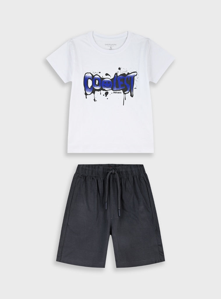 Black Set(Blouse,Shorts) for Boys
