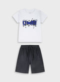 Black Set(Blouse,Shorts) for Boys