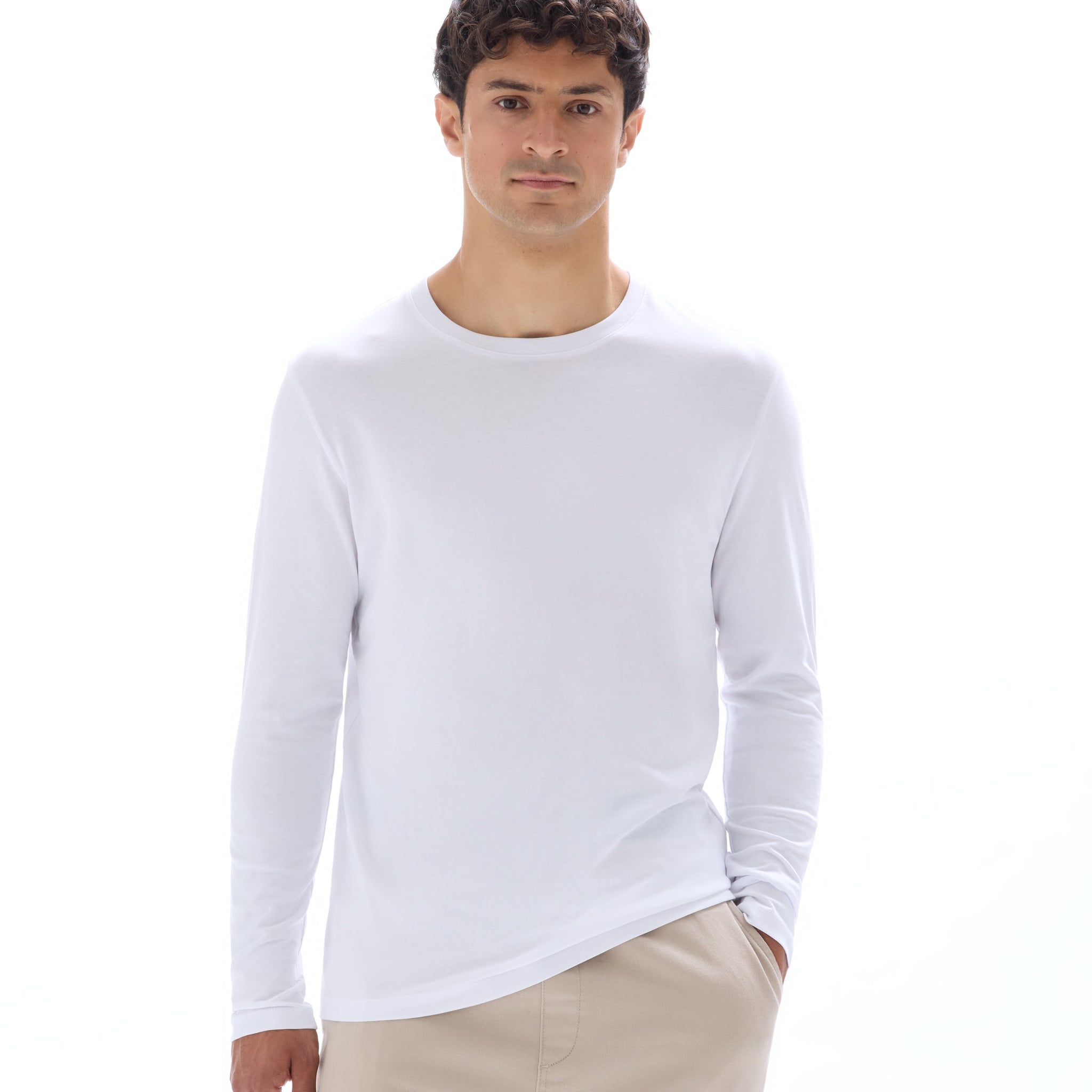 TEBASEML OPTICAL WHITE LS TSHIRT - Celio lebanon