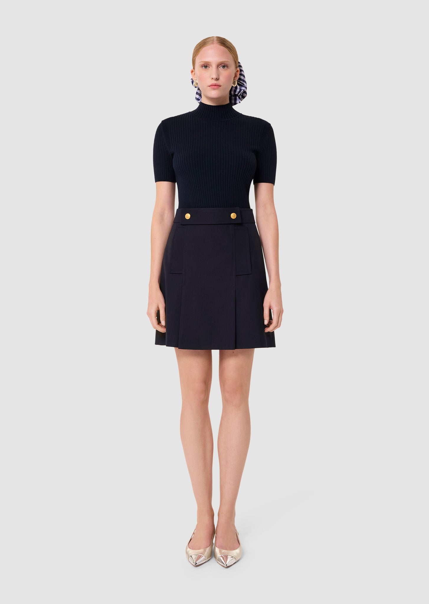 Jimmy midnight blue tailored wool skirt by Tara Jarmon Lebanon