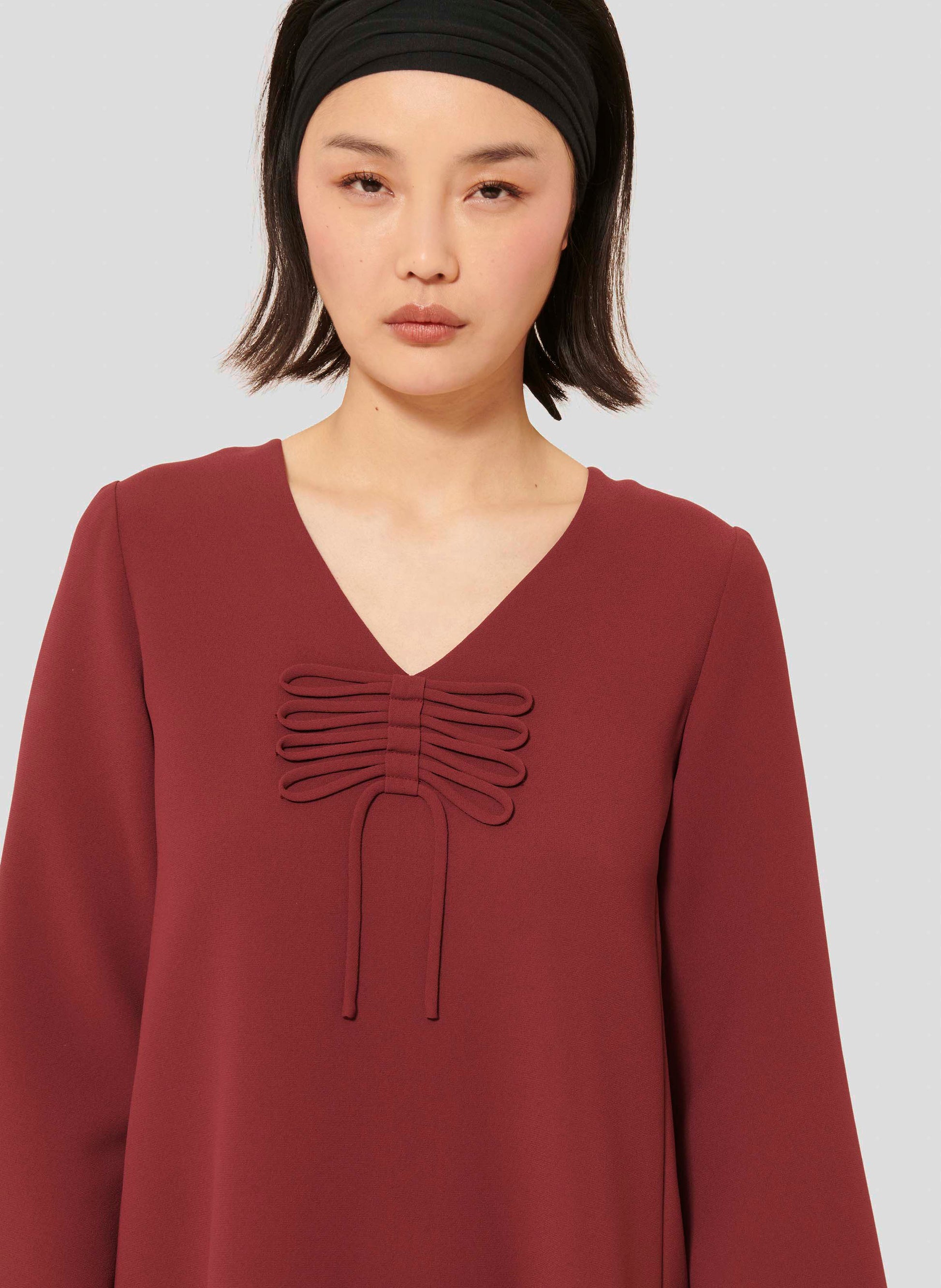 Rolie burgundy crepe dress by Tara Jarmon Lebanon