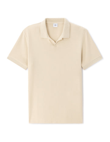 Celio Regular Fit Ribbed Knit 100% Cotton Polo - Beige