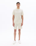 Celio Regular Fit Striped Bermuda Shorts - Beige
