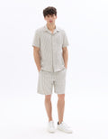 Striped Knit Bermuda Shorts Celio