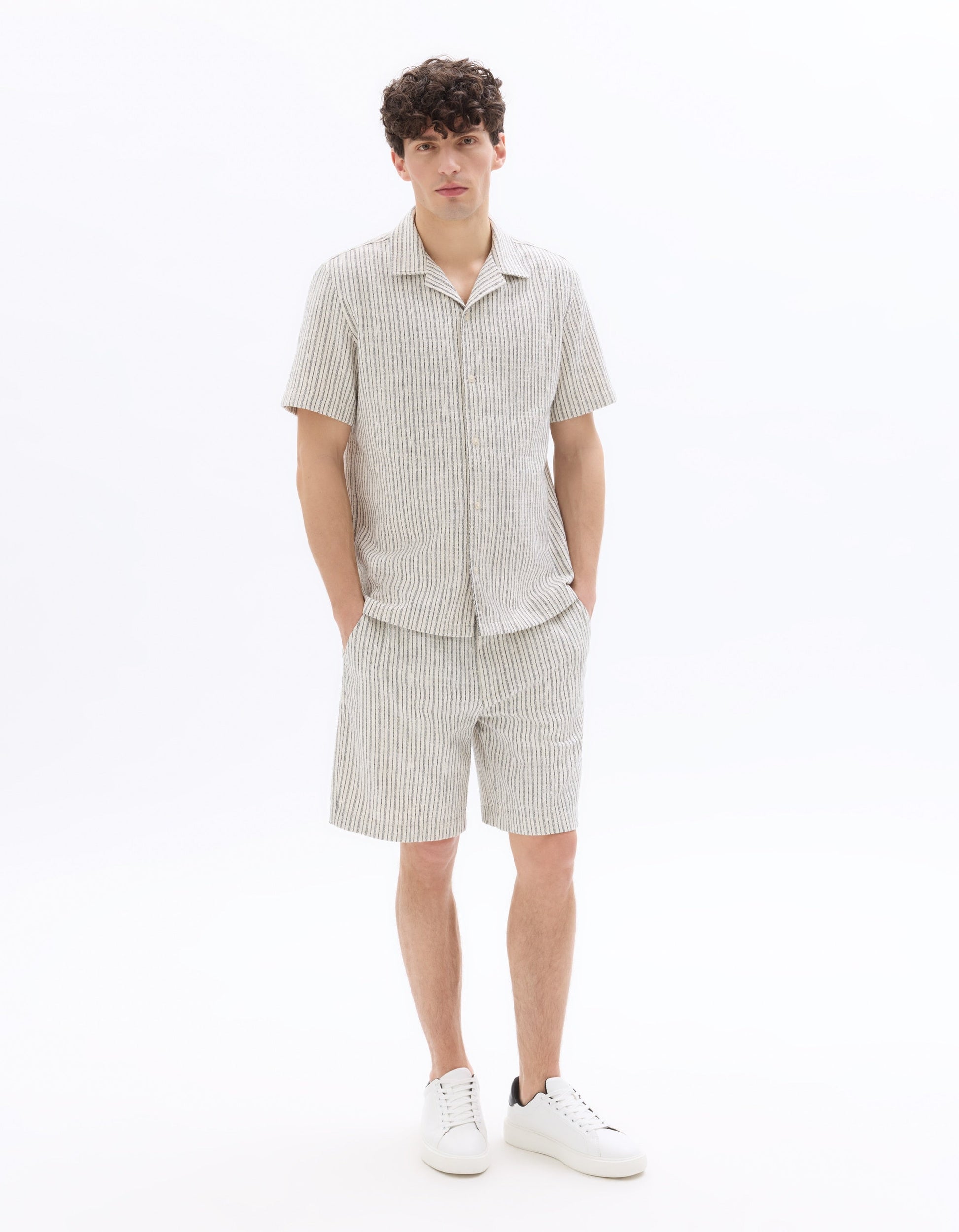 Striped Knit Bermuda Shorts Celio