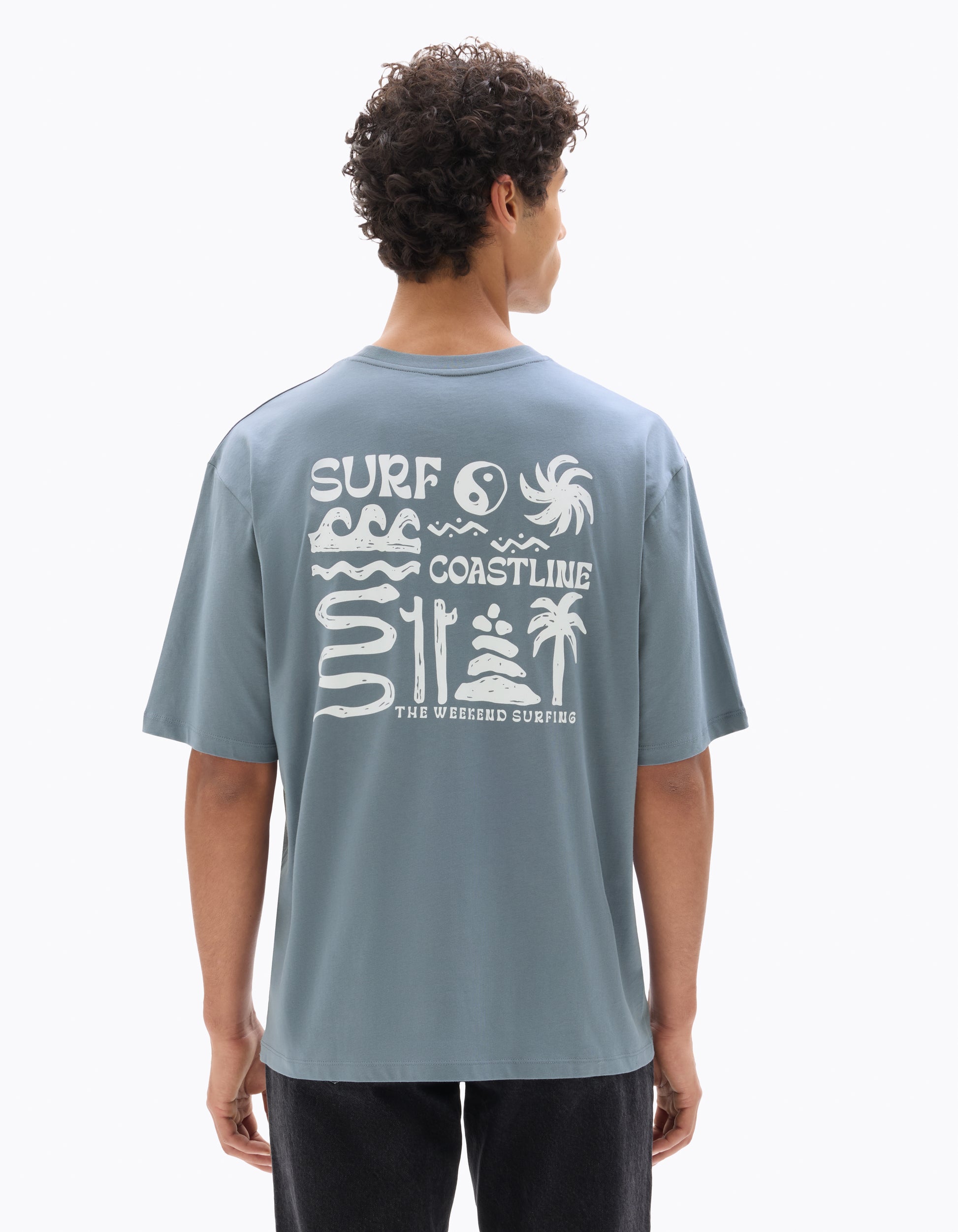 Grey Blue Short Sleeves Tshirt - Celio Lebanon