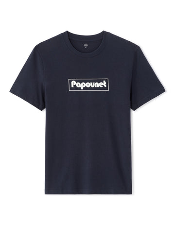 Celio Regular Fit Crew Neck 100% Cotton Daddy Print T-Shirt - Navy