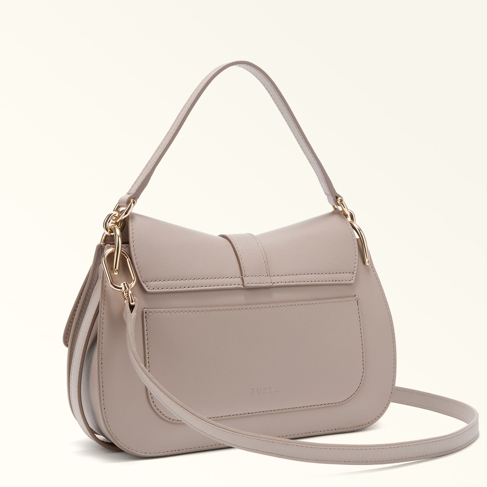 Furla Flow M Top Handle in White - Bags 