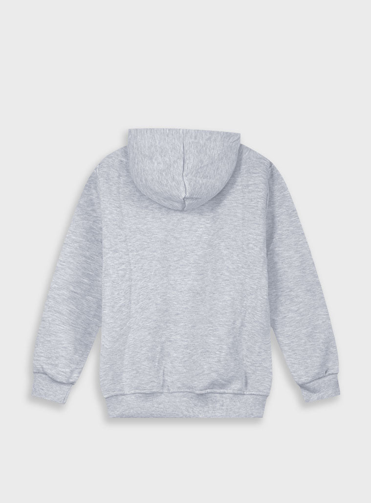 Cotton Blend Boy Cardigan - Grey Melange