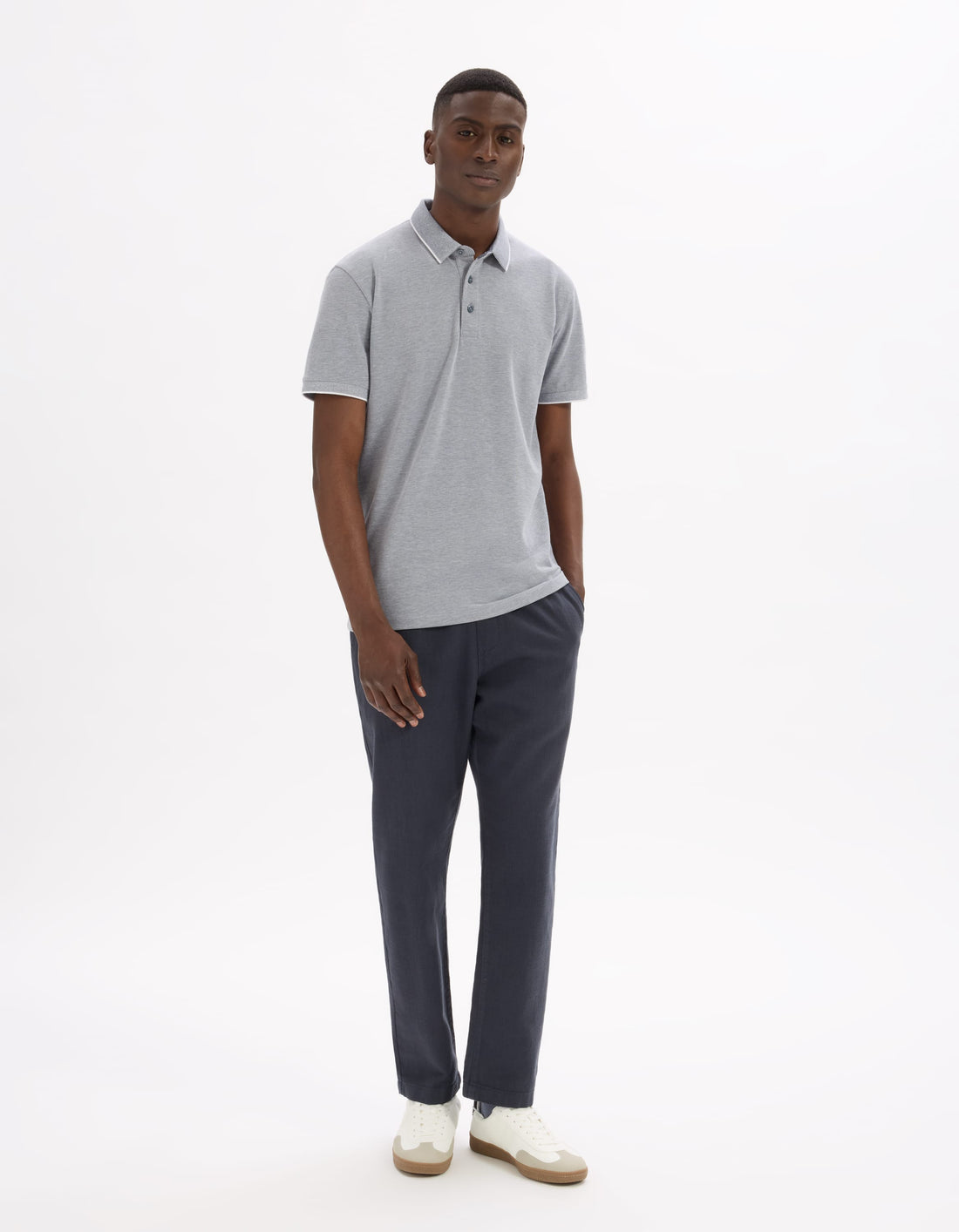 grey blue Short sleeves Polo