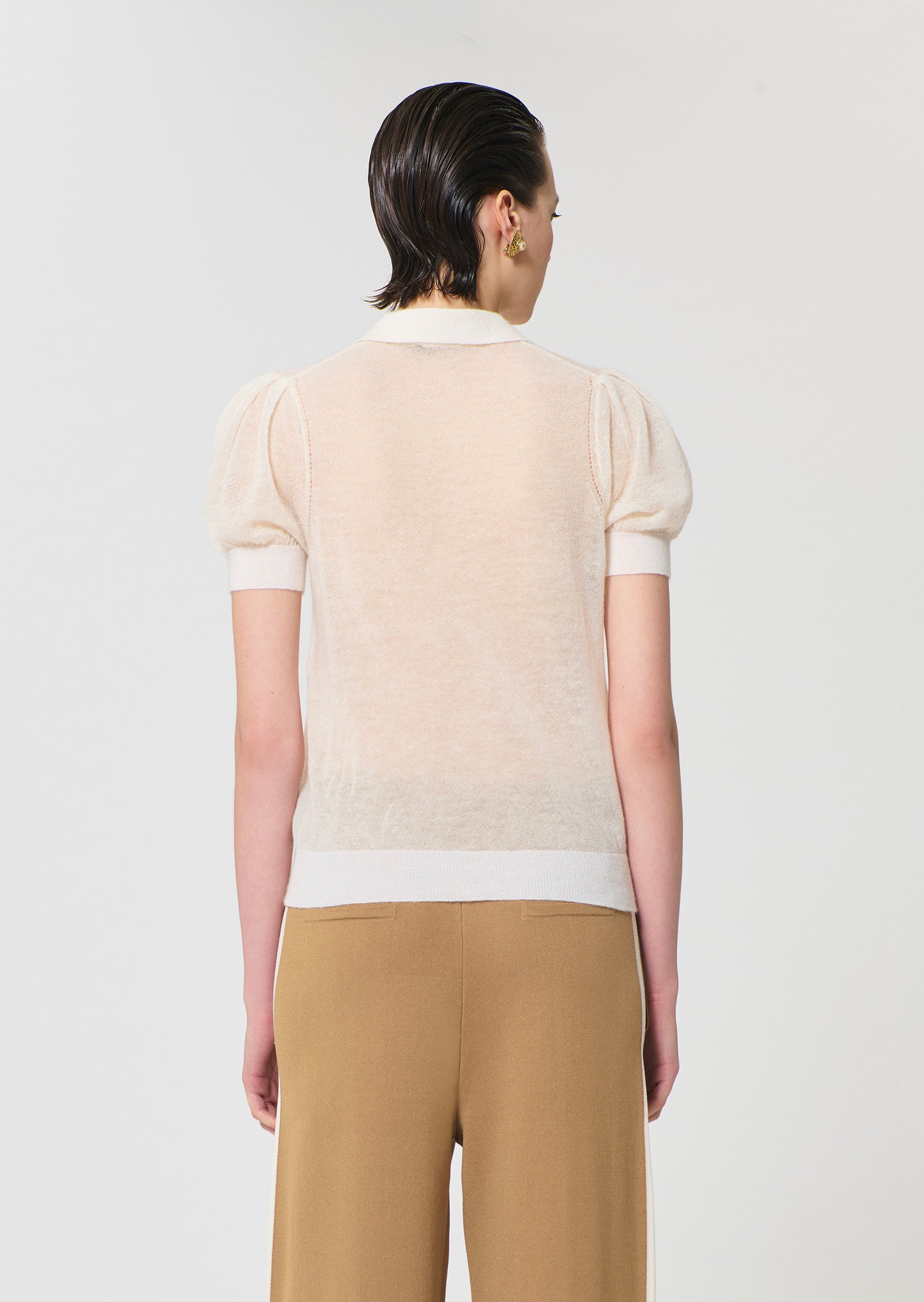 sweater in yellow extra fine mohair
